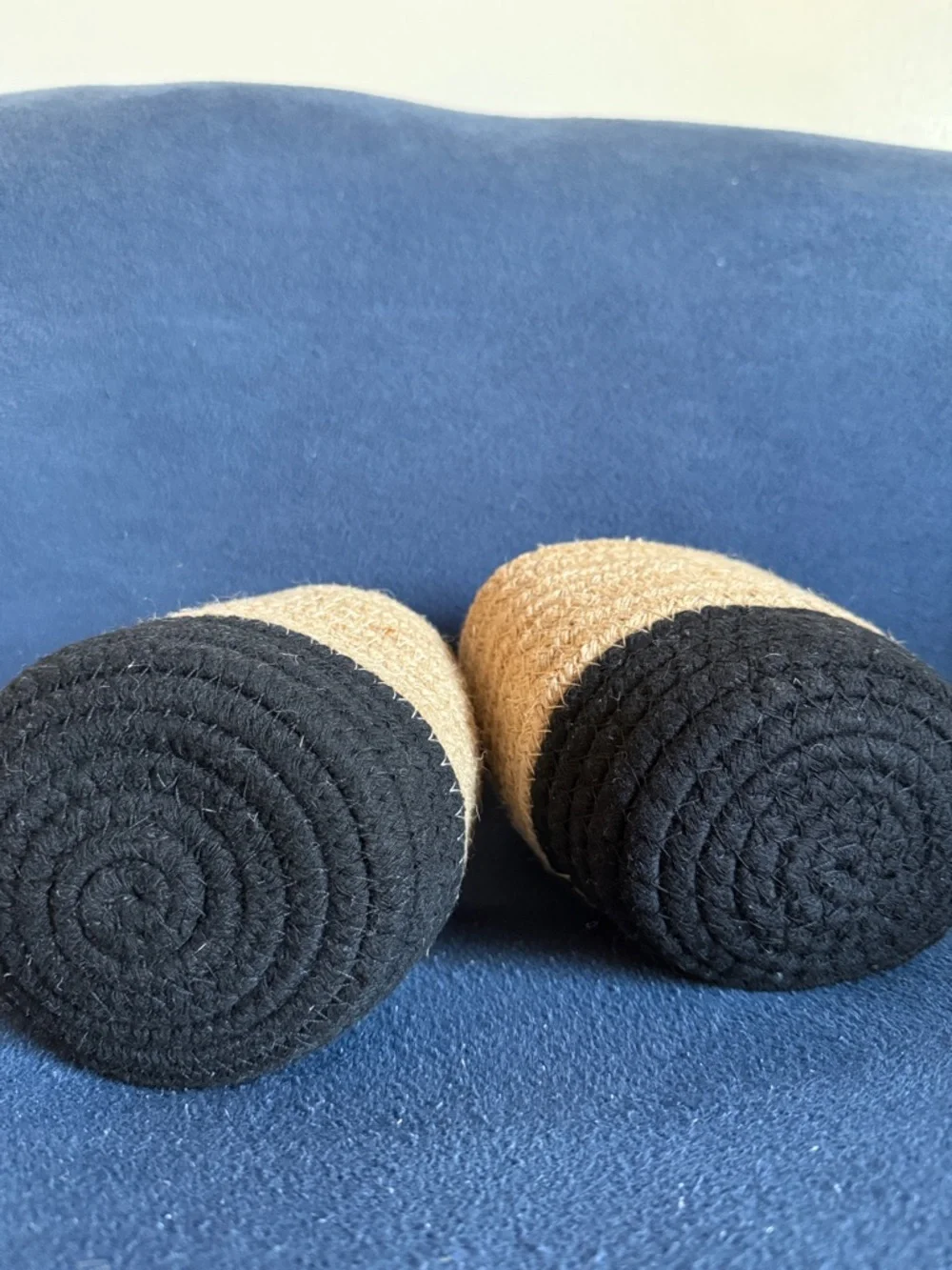 Two-Tone Woven Plant Baskets - Natural and Black